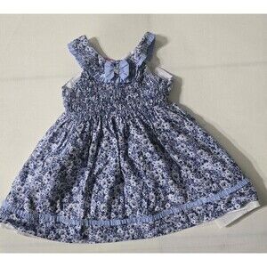 Rosalin Floral Baby Girl Cotton Dress. Size 12-18 Month